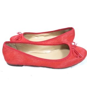 Banana Republic Bright Red Calf Hair Ballet Flats